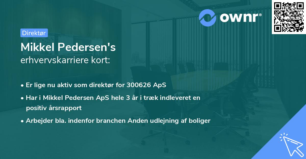 Mikkel Pedersen's erhvervskarriere kort