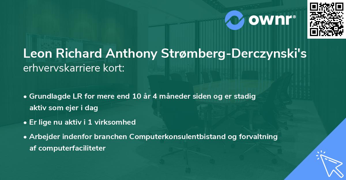 Leon Richard Anthony Strømberg-Derczynski's erhvervskarriere kort