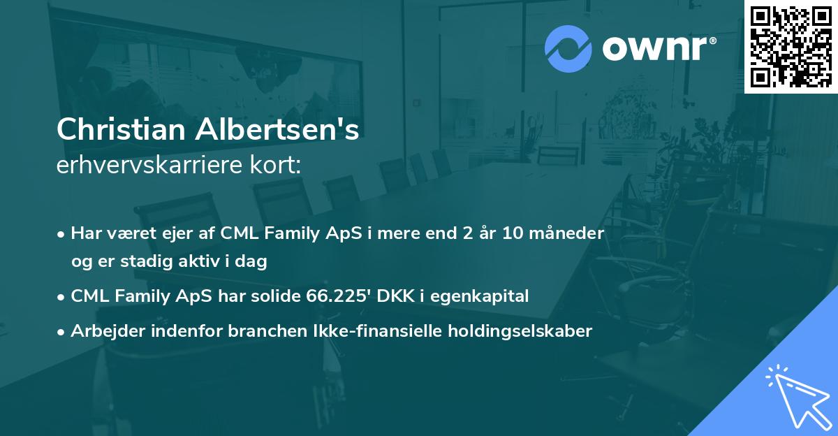 Christian Albertsen's erhvervskarriere kort