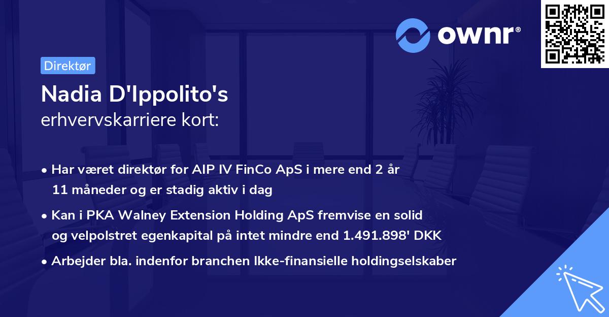 Nadia D'Ippolito's erhvervskarriere kort