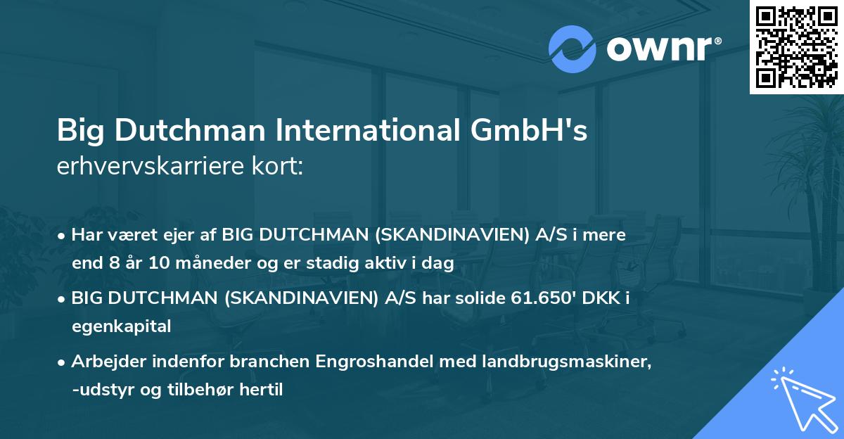 Big Dutchman International GmbH's erhvervskarriere kort