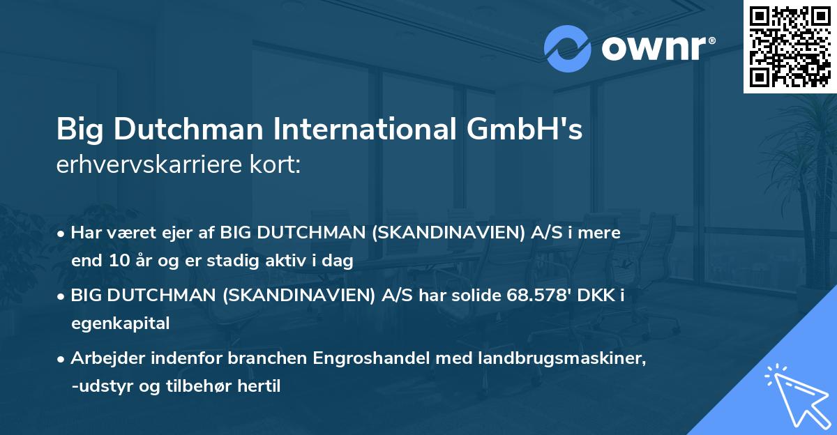 Big Dutchman International GmbH's erhvervskarriere kort
