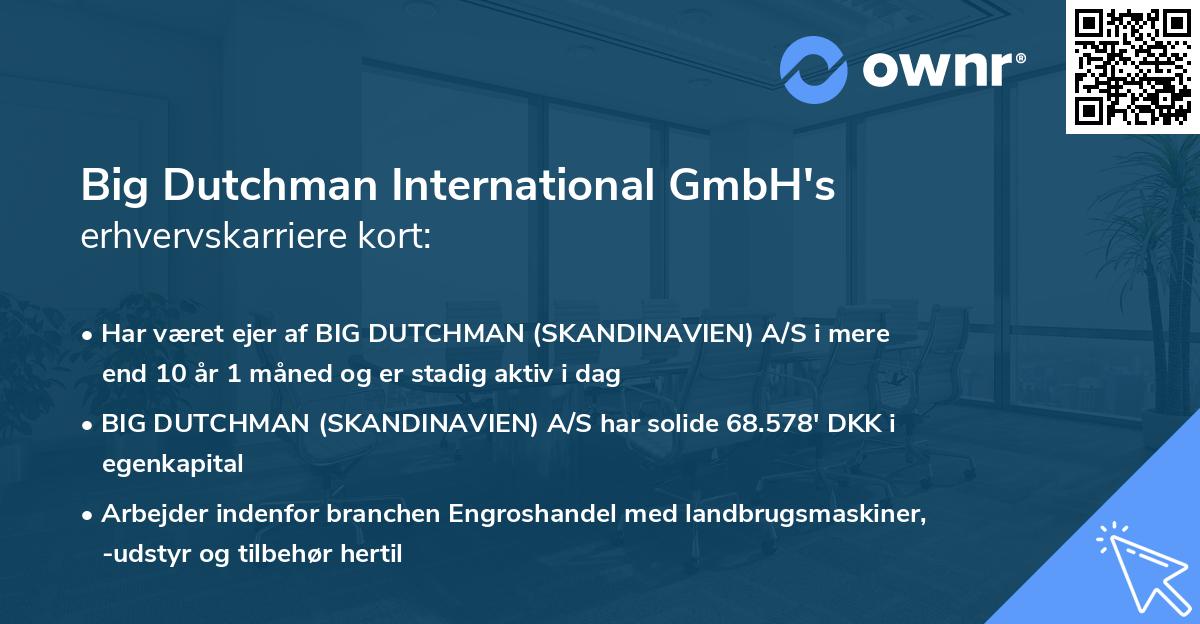 Big Dutchman International GmbH's erhvervskarriere kort