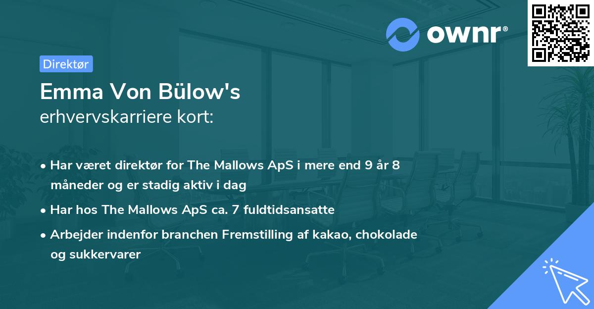 Emma Von Bülow's erhvervskarriere kort