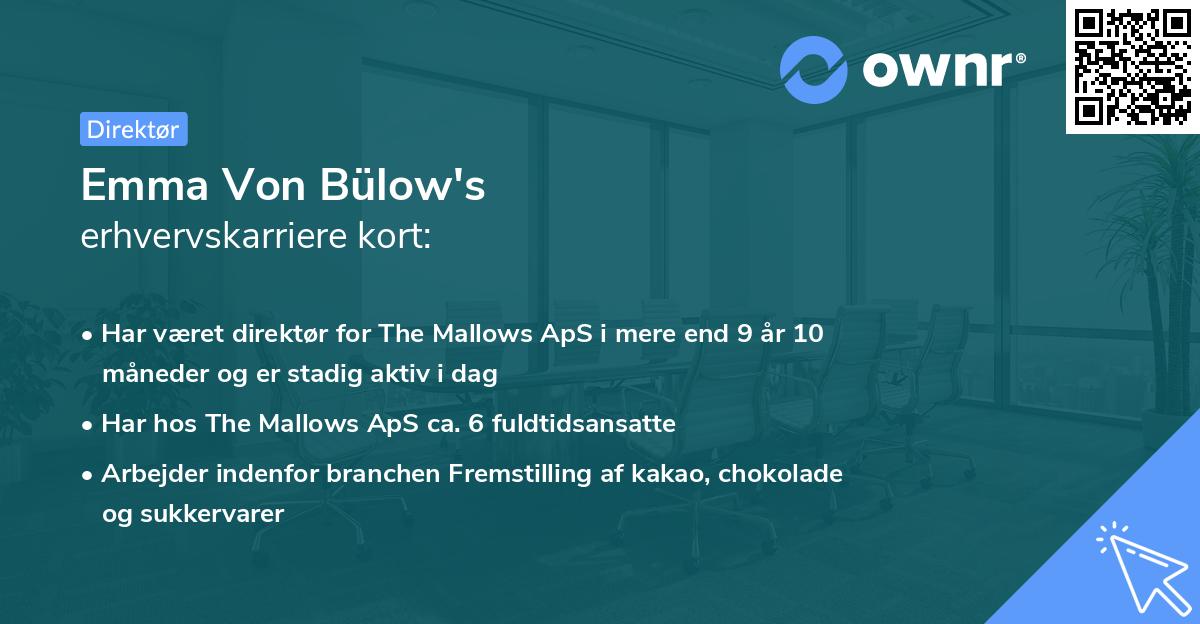 Emma Von Bülow's erhvervskarriere kort