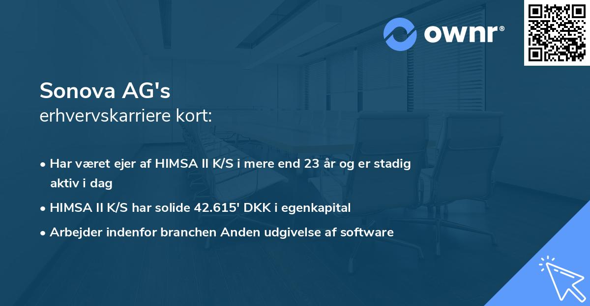 Sonova AG's erhvervskarriere kort