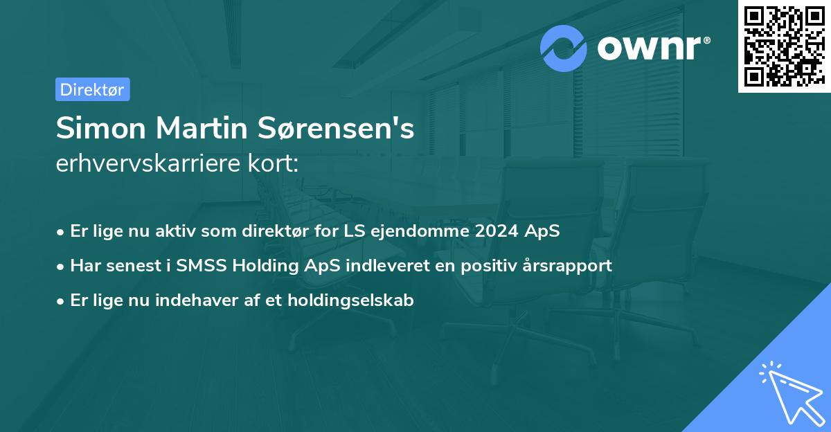 Simon Martin Sørensen's erhvervskarriere kort