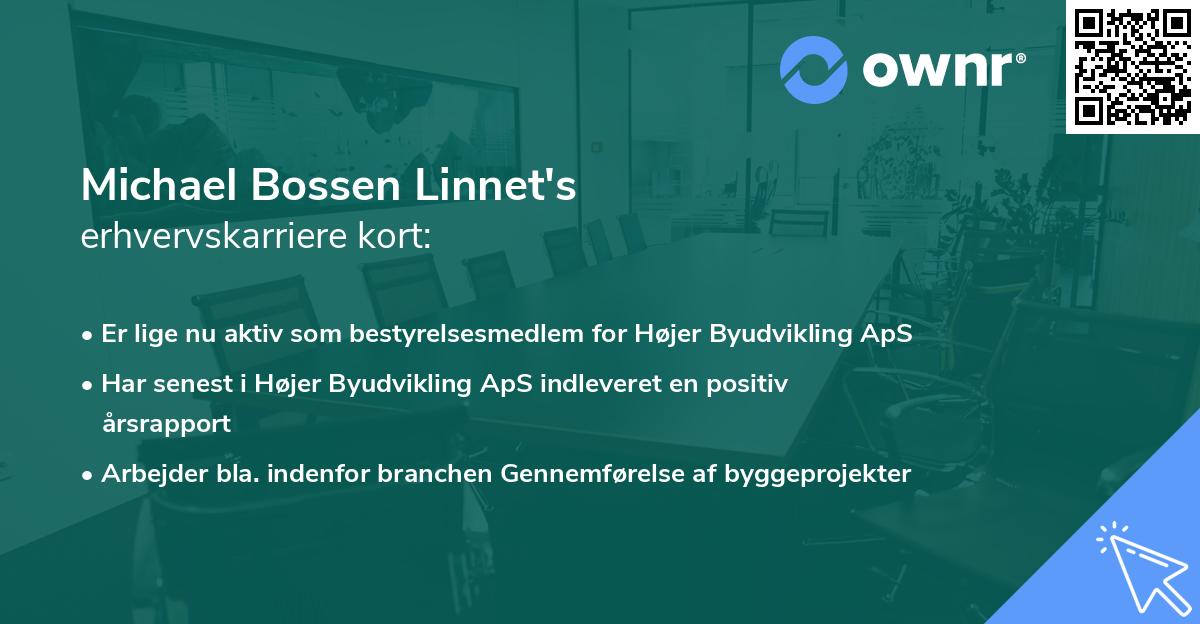 Michael Bossen Linnet's erhvervskarriere kort