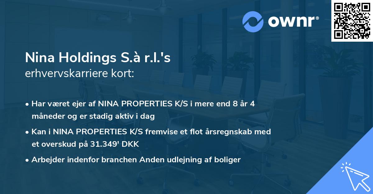 Nina Holdings S.à r.l.'s erhvervskarriere kort