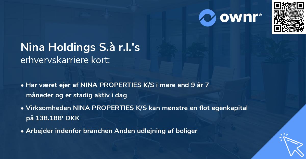 Nina Holdings S.à r.l.'s erhvervskarriere kort