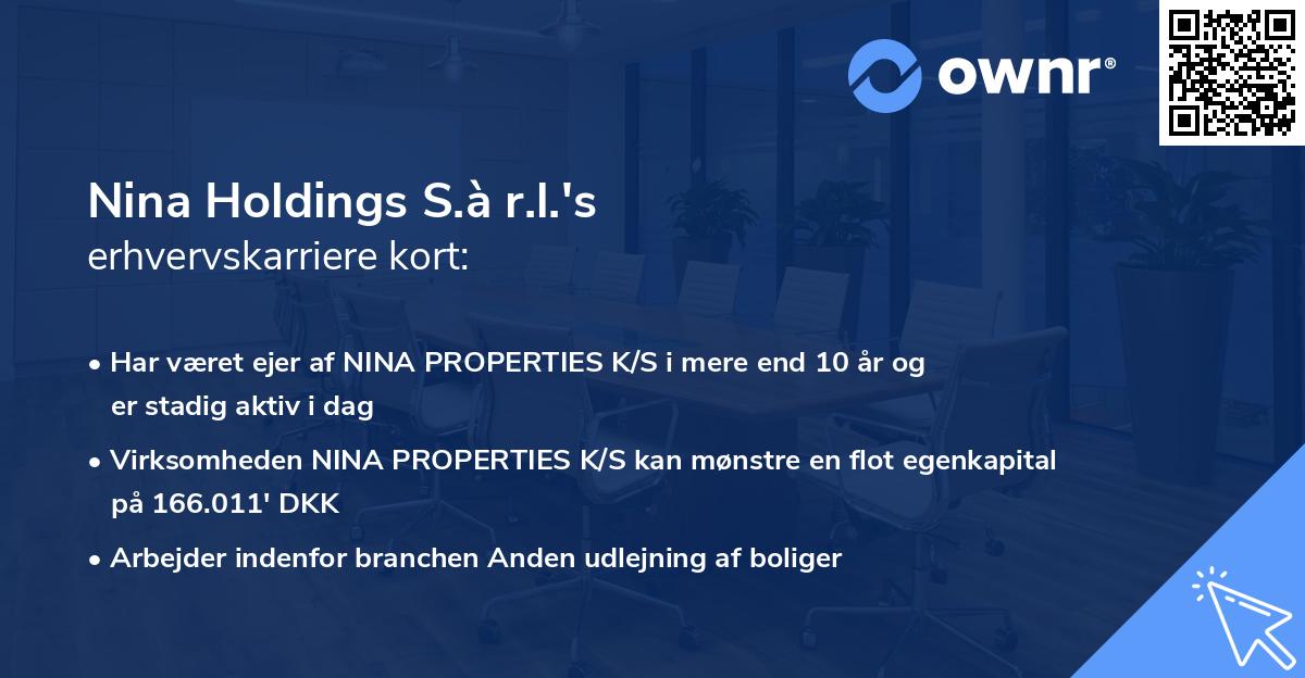 Nina Holdings S.à r.l.'s erhvervskarriere kort