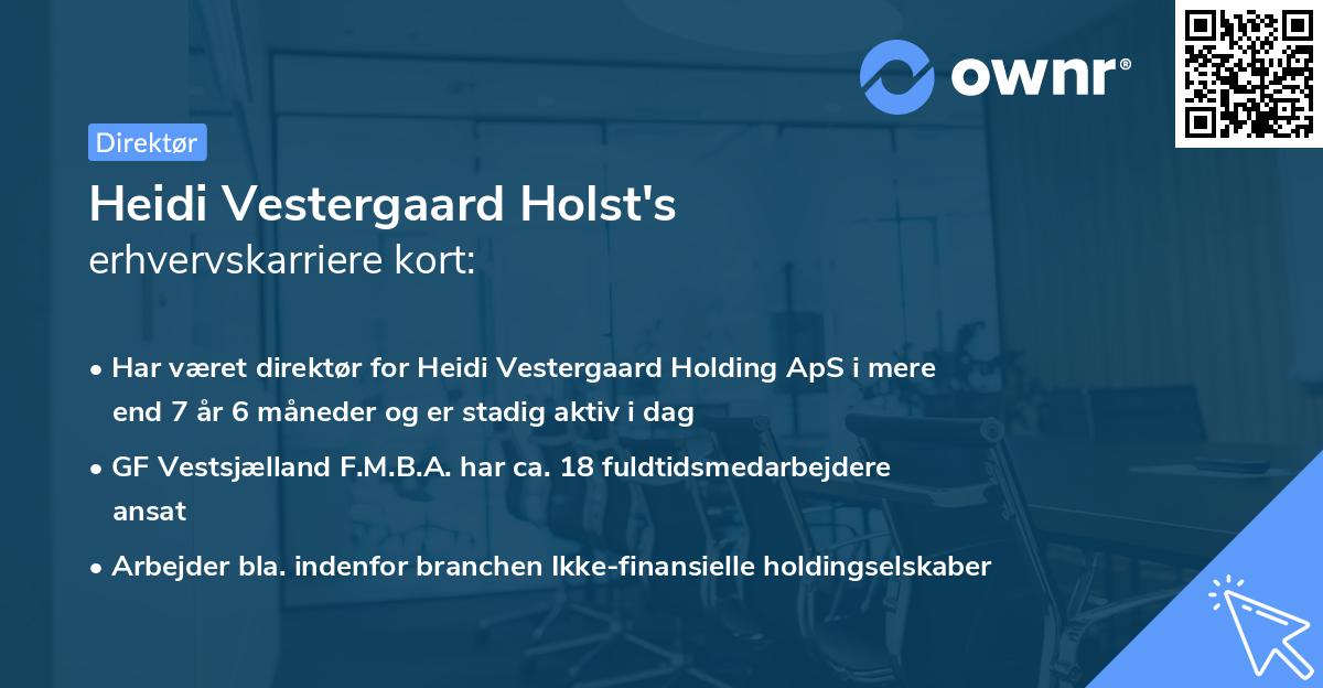 Heidi Vestergaard Holst's erhvervskarriere kort