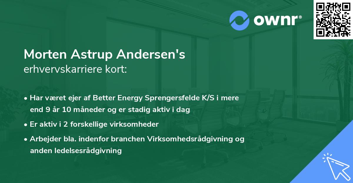 Morten Astrup Andersen's erhvervskarriere kort