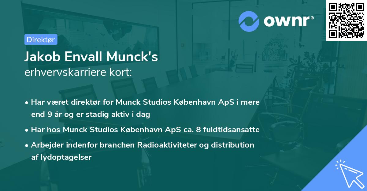 Jakob Envall Munck's erhvervskarriere kort