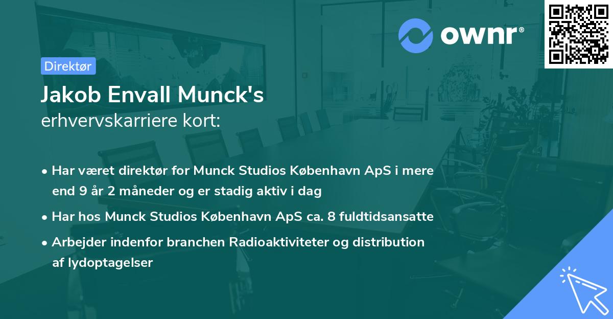 Jakob Envall Munck's erhvervskarriere kort
