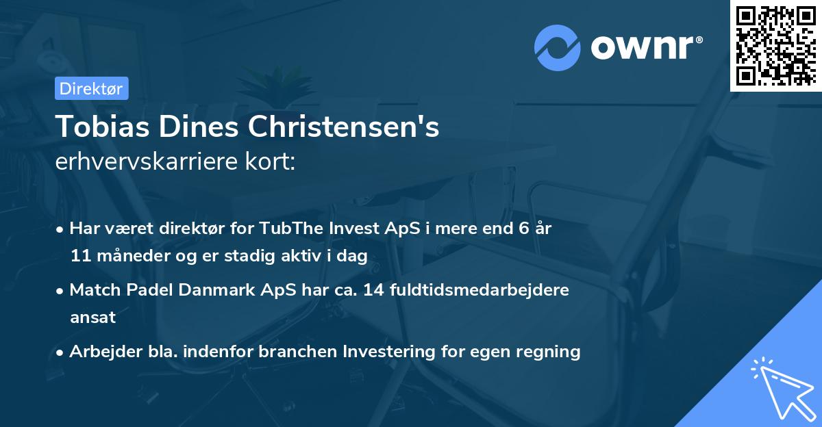 Tobias Dines Christensen's erhvervskarriere kort