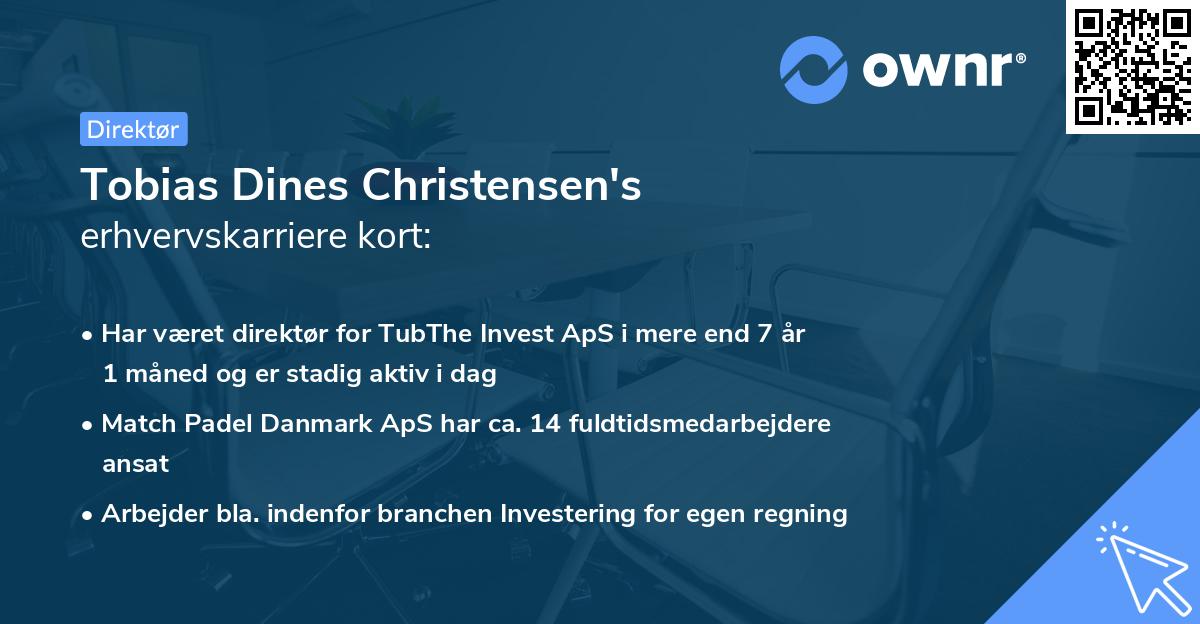 Tobias Dines Christensen's erhvervskarriere kort