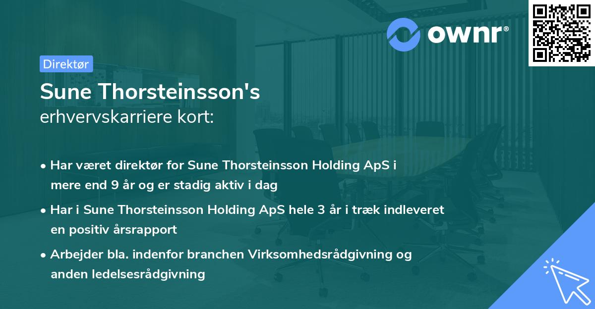 Sune Thorsteinsson's erhvervskarriere kort
