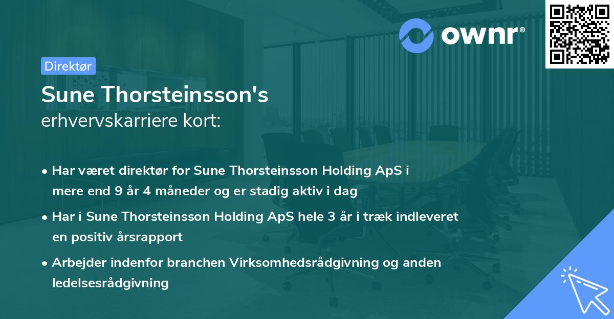 Sune Thorsteinsson's erhvervskarriere kort