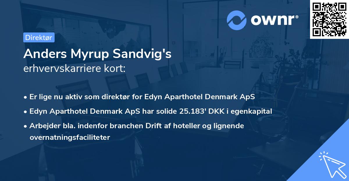 Anders Myrup Sandvig's erhvervskarriere kort