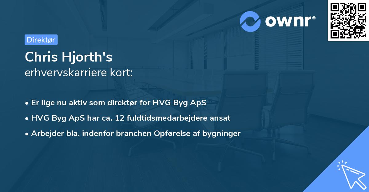 Chris Hjorth's erhvervskarriere kort