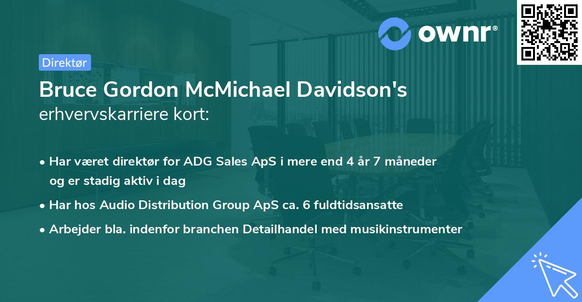 Bruce Gordon McMichael Davidson's erhvervskarriere kort