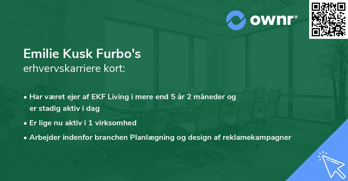 Emilie Kusk Furbo's erhvervskarriere kort