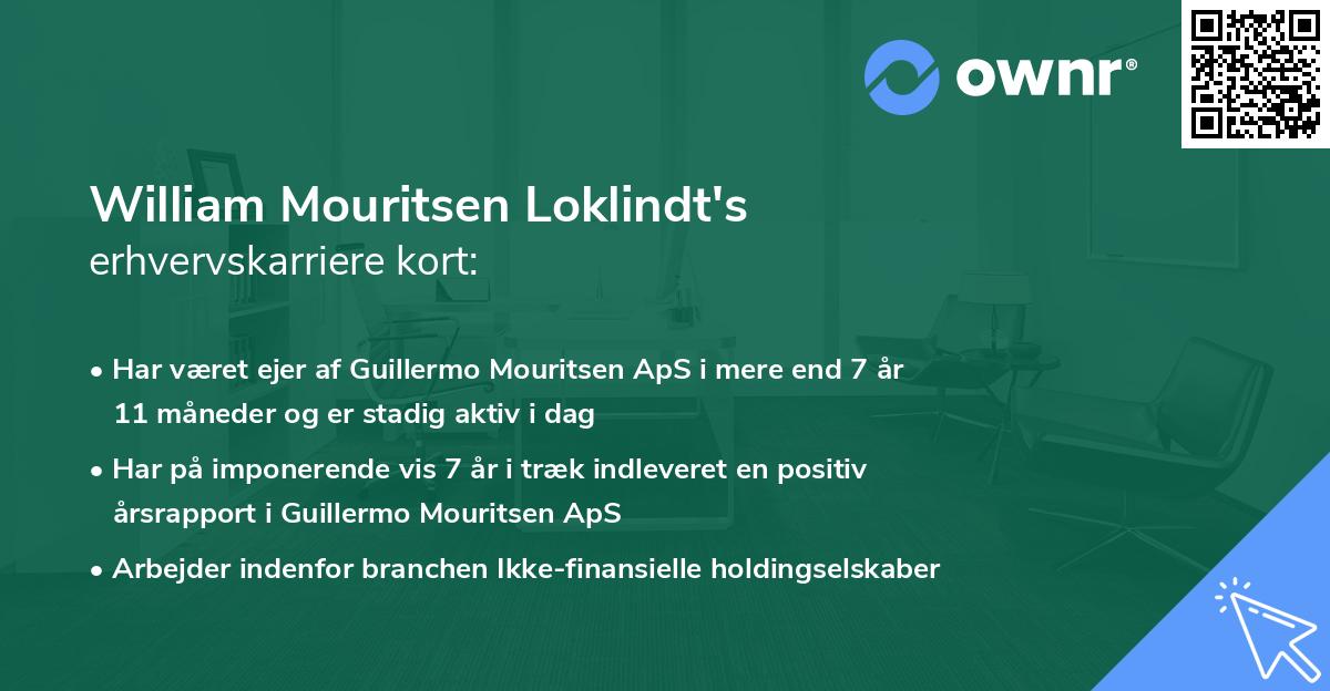 William Mouritsen Loklindt's erhvervskarriere kort