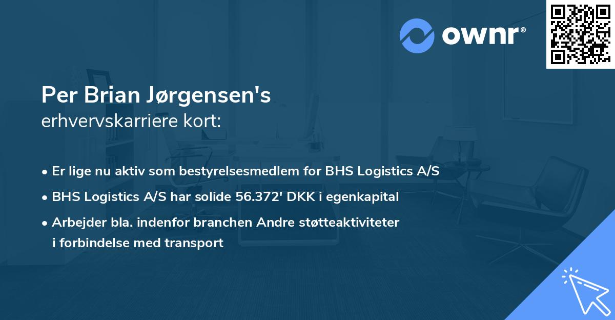 Per Brian Jørgensen's erhvervskarriere kort