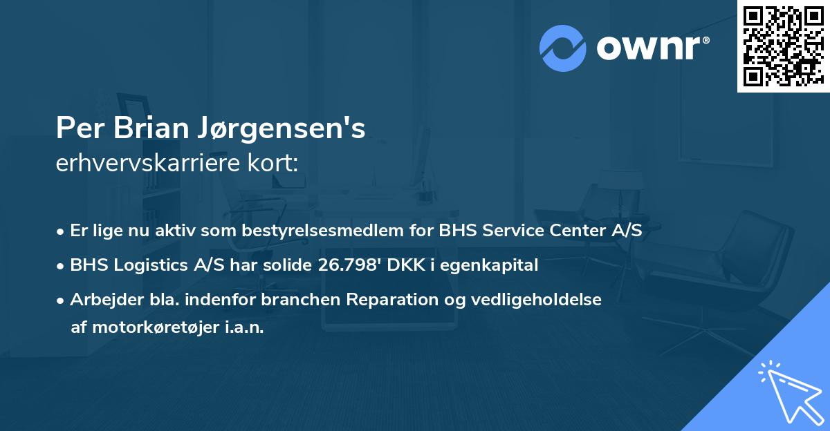 Per Brian Jørgensen's erhvervskarriere kort