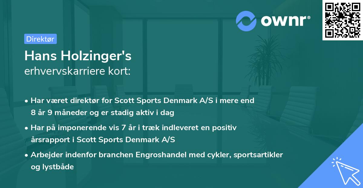 Hans Holzinger's erhvervskarriere kort