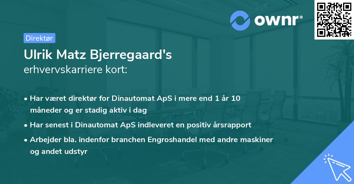 Ulrik Matz Bjerregaard's erhvervskarriere kort