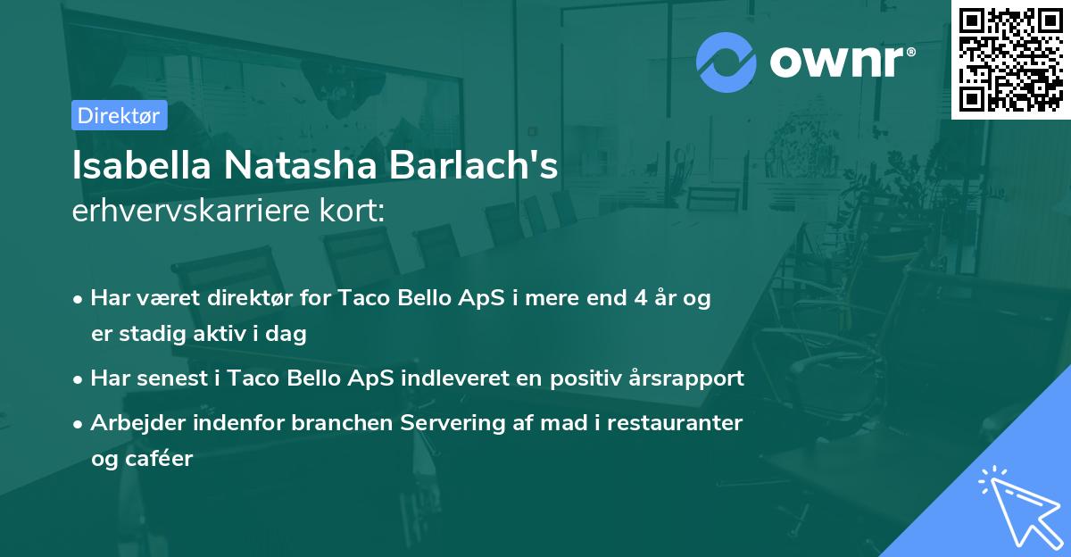 Isabella Natasha Barlach's erhvervskarriere kort