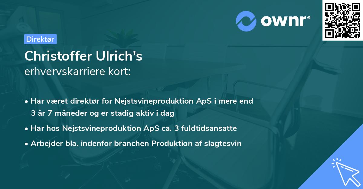 Christoffer Ulrich's erhvervskarriere kort