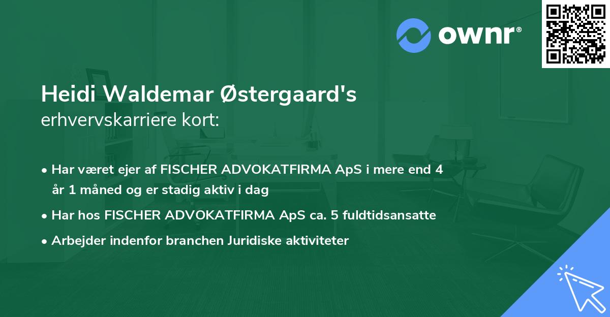 Heidi Waldemar Østergaard's erhvervskarriere kort