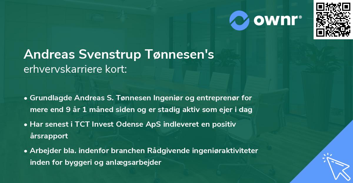 Andreas Svenstrup Tønnesen's erhvervskarriere kort