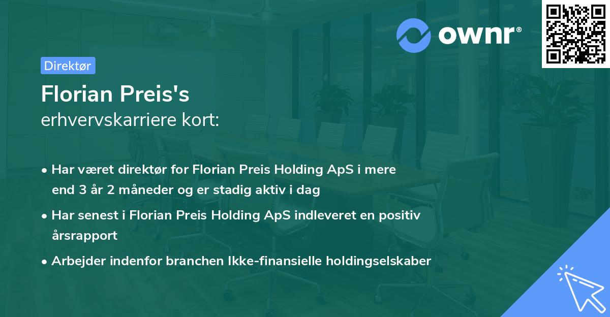 Florian Preis's erhvervskarriere kort