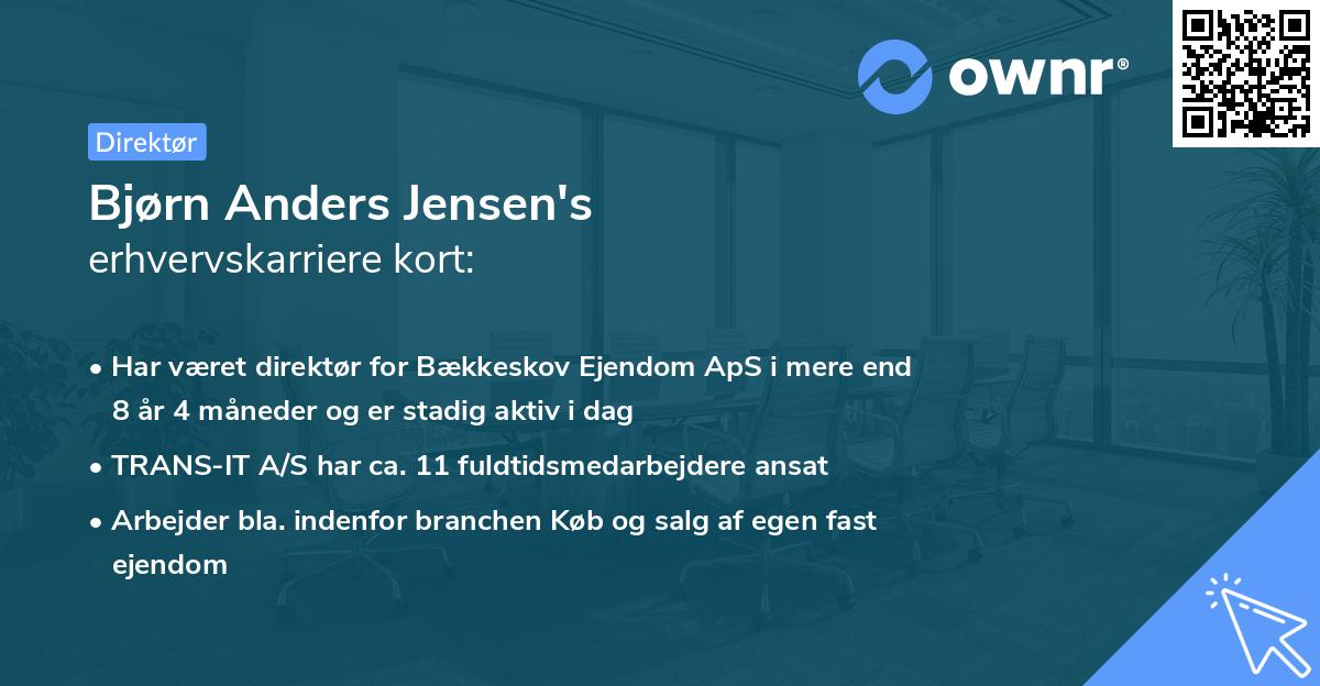 Bjørn Anders Jensen's erhvervskarriere kort