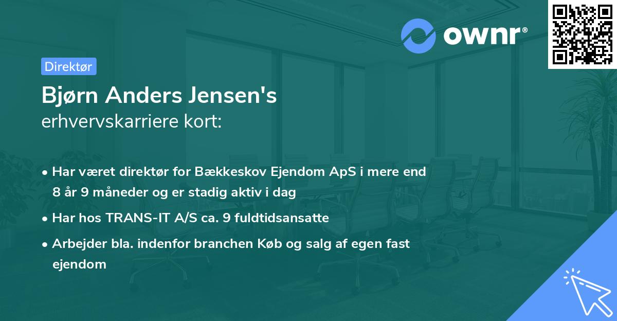 Bjørn Anders Jensen's erhvervskarriere kort