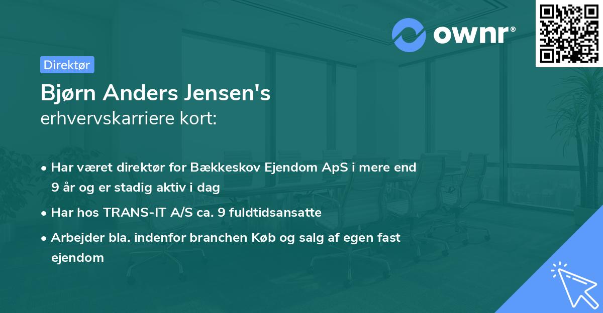 Bjørn Anders Jensen's erhvervskarriere kort