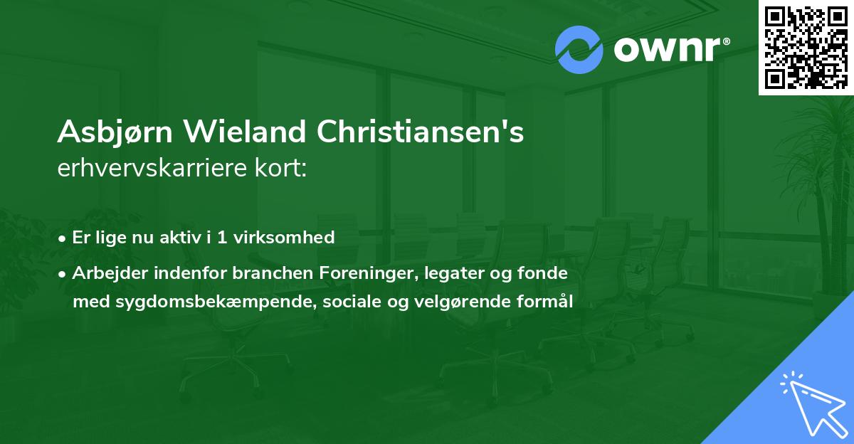 Asbjørn Wieland Christiansen's erhvervskarriere kort