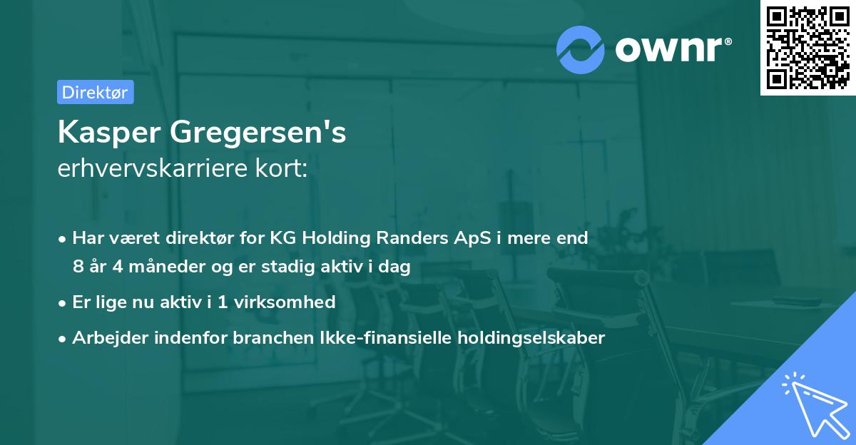 Kasper Gregersen's erhvervskarriere kort