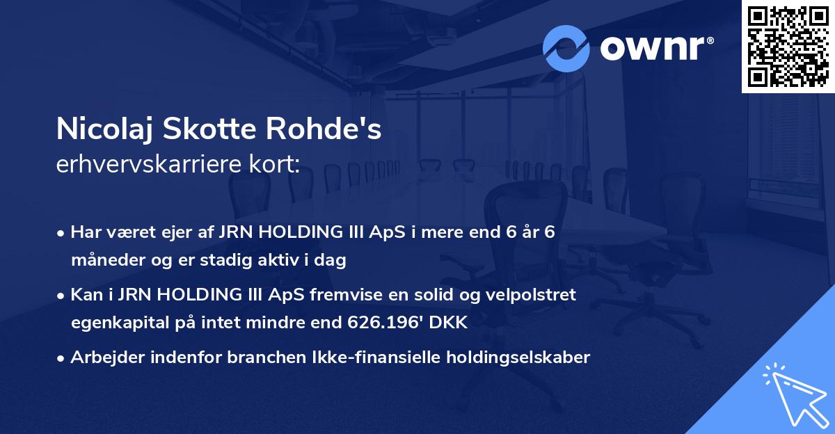 Nicolaj Skotte Rohde's erhvervskarriere kort