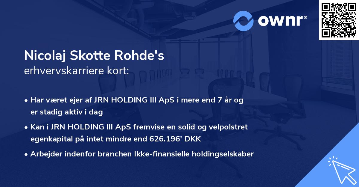 Nicolaj Skotte Rohde's erhvervskarriere kort