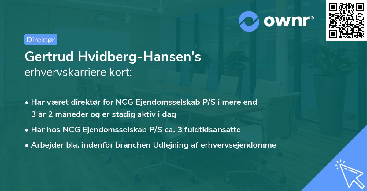 Gertrud Hvidberg-Hansen's erhvervskarriere kort