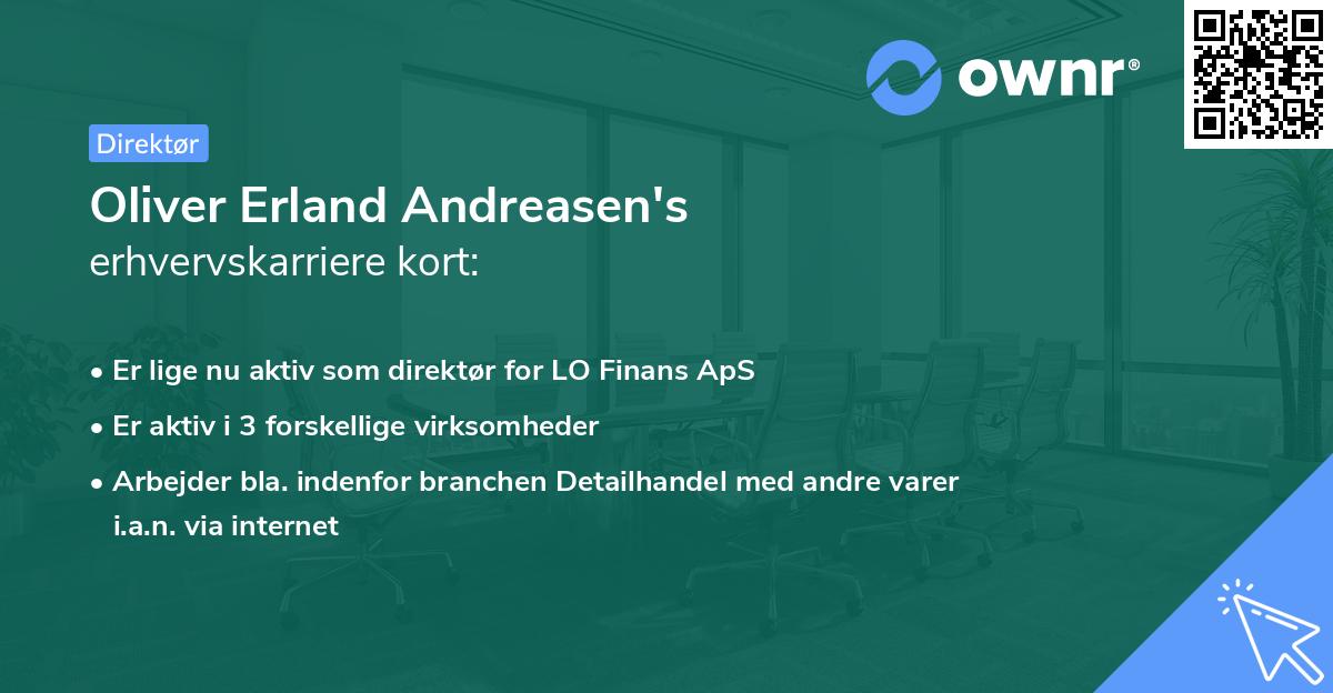 Oliver Erland Andreasen's erhvervskarriere kort