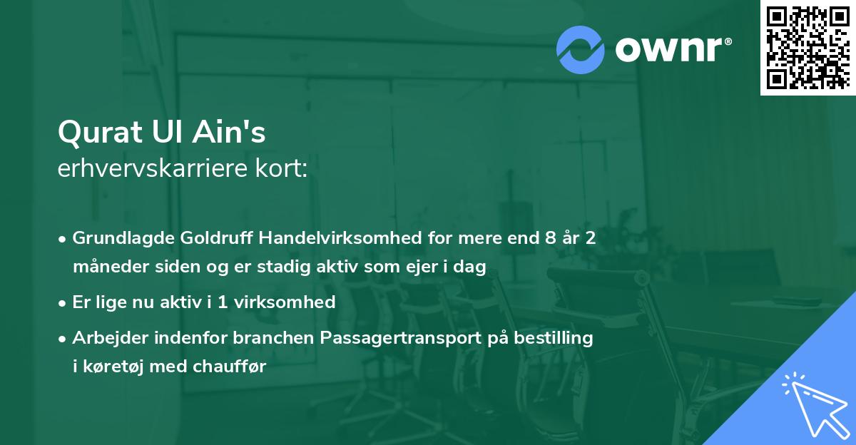 Qurat Ul Ain's erhvervskarriere kort