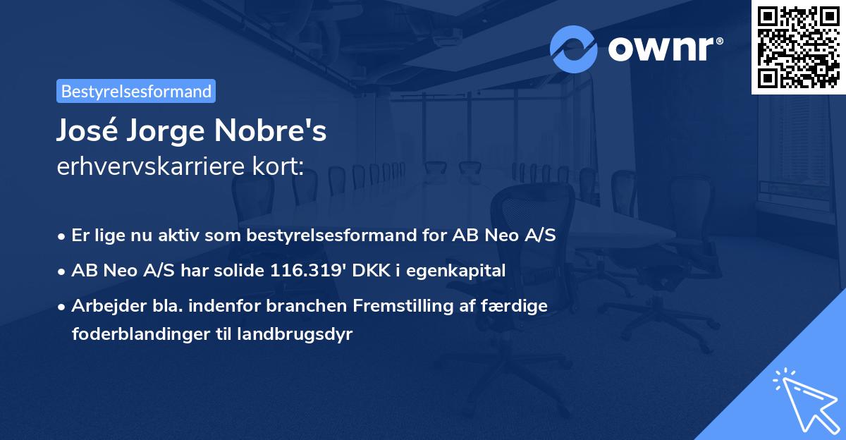José Jorge Nobre's erhvervskarriere kort