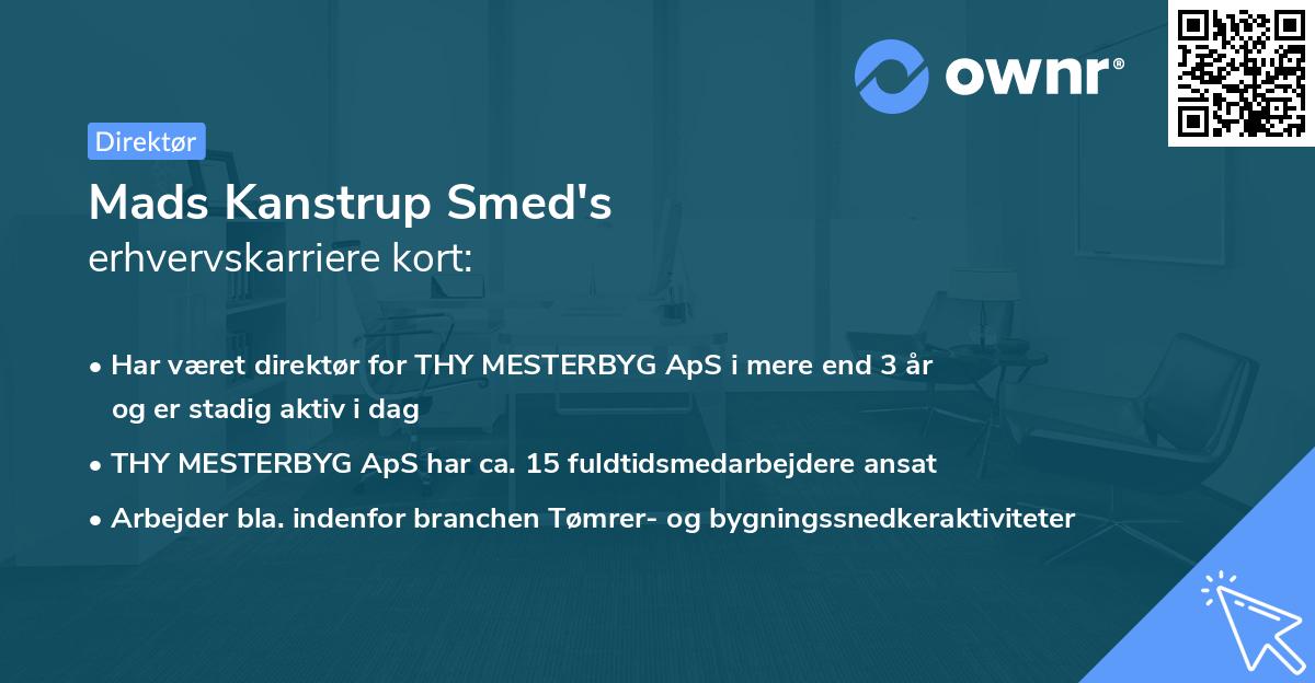 Mads Kanstrup Smed's erhvervskarriere kort