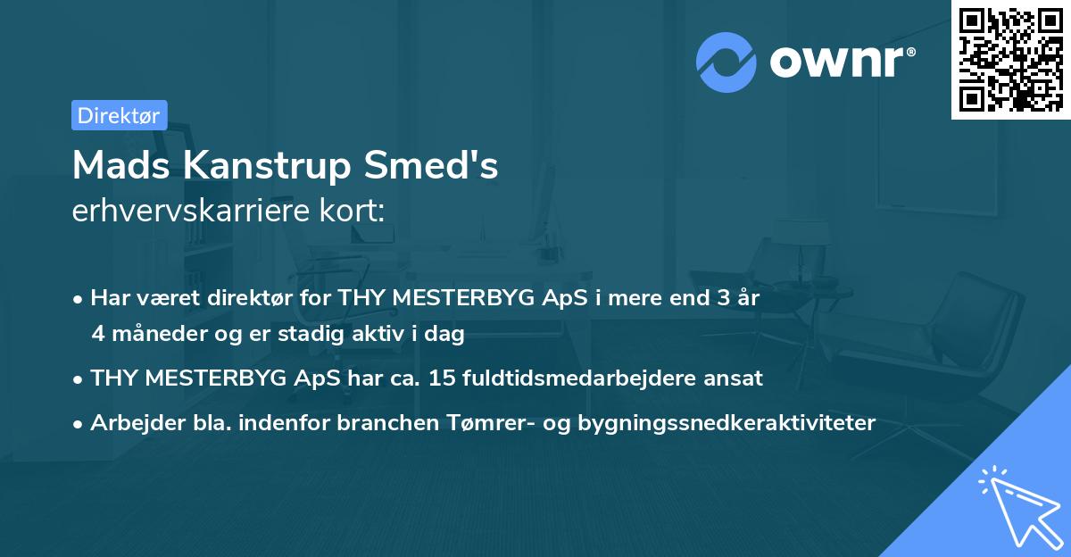 Mads Kanstrup Smed's erhvervskarriere kort